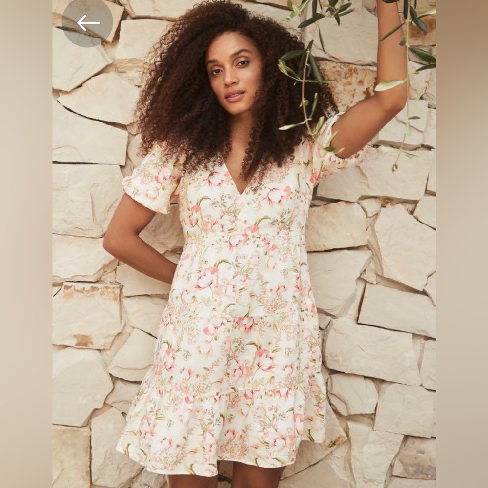 Size 14 - Forever New Tuscany Linen Mini Dress - Willow Floral - Picture 4 of 16